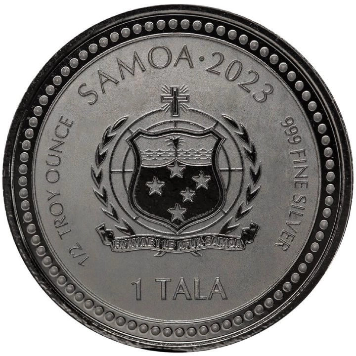 Samoa: El Maestro 1/2 onza Plata 2023 Rodio Negro Proof