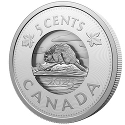Canada : Castor multicouche 5 cents en argent 2025 Proof