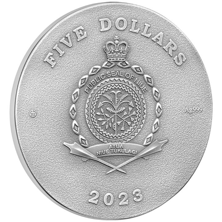Niue: Goddesses and God - Lady Flame $5 Silver 2023 Gilded High Relief Antiqued Coin