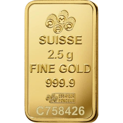 Lingou de aur de 2,5 g PAMP Lady Fortuna VERISCAN în etui – set cadou