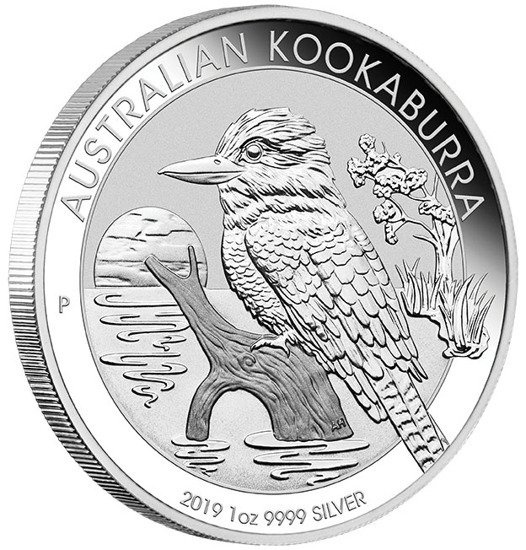 Kookaburra 1 uncja Srebra 2019 PAKIET 100 SZTUK