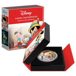 Niue: Disney Cinema Masterpieces - Pinocchio barevná 3 unce stříbra 2022 Proof