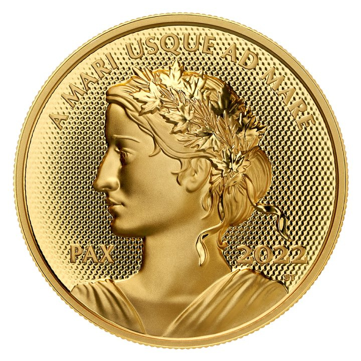 Canadá: Dólar de la Paz 1 oz Oro 2022 Proof Ultra High Relief Coin