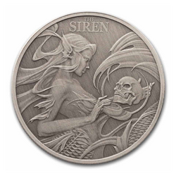 Niue: Mythical Creatures – The Siren 1 unce stříbra 2025 Antiqued Coin