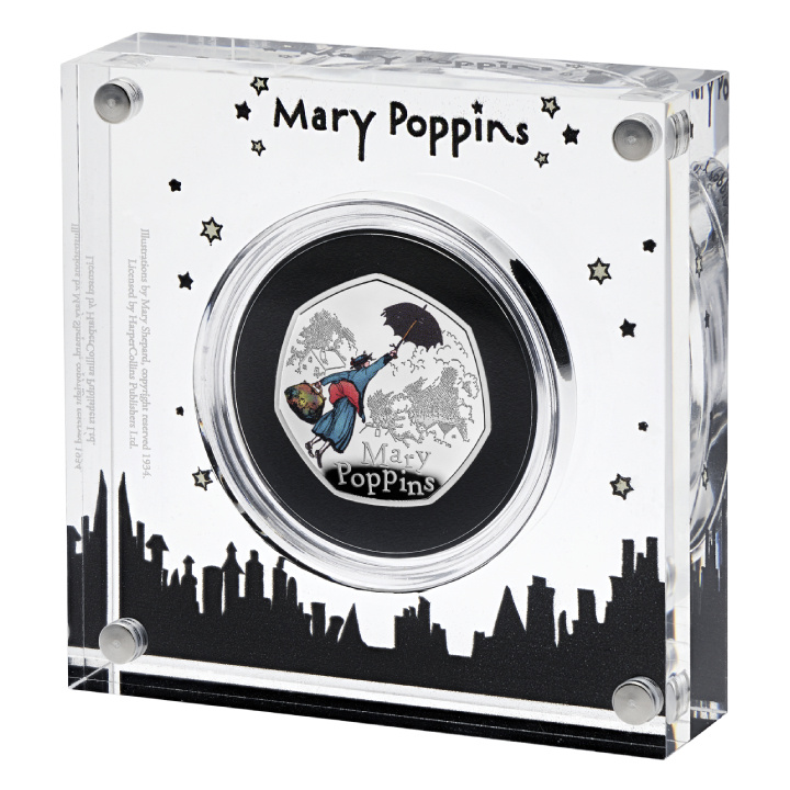 Mary Poppins de color 50p Plata 2025 Proof