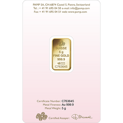 5 gram Gold Bar Pamp Suisse Love Always