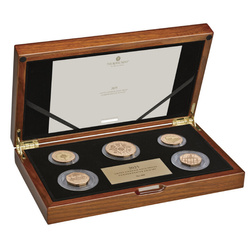 Lote de 5 monedas de oro del Reino Unido 2025 Proof Commemorative Coin