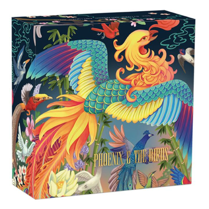 Tuvalu: Fénix y Pájaros de colores 5 oz Silver 2023 Antiqued Coin