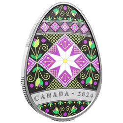 Canada: Pysanka $20 coloured Silver Coin 2024 Proof