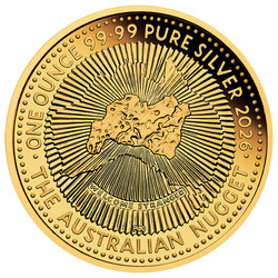 Moneta in argento Perth Mint: 40th Anniversary of the Australian Nugget Hobart Money Expo dorata 1 oncia Argento 2026 (in carta)