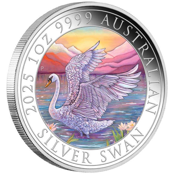 Swan coloured 1 oz Silber 2025