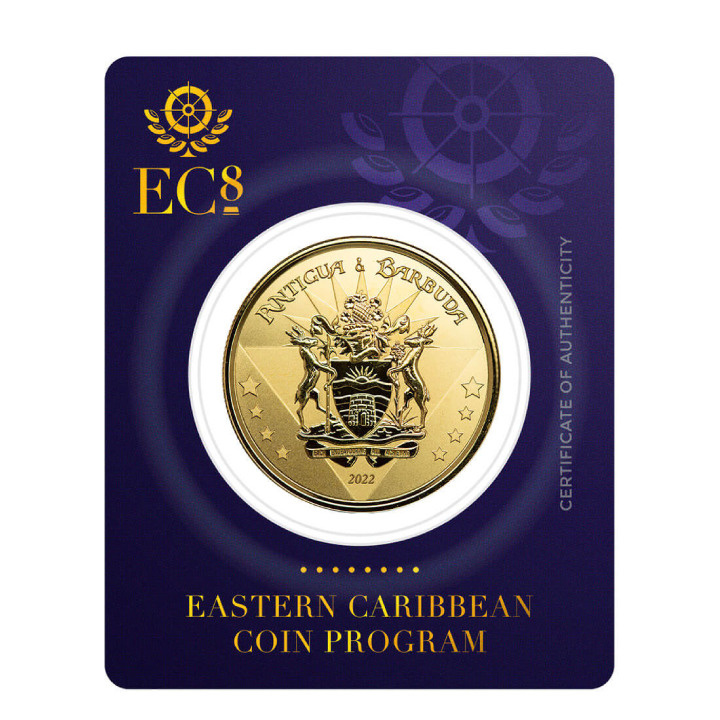Antigua & Barbuda: Coat of Arms 1 oz Gold 2022