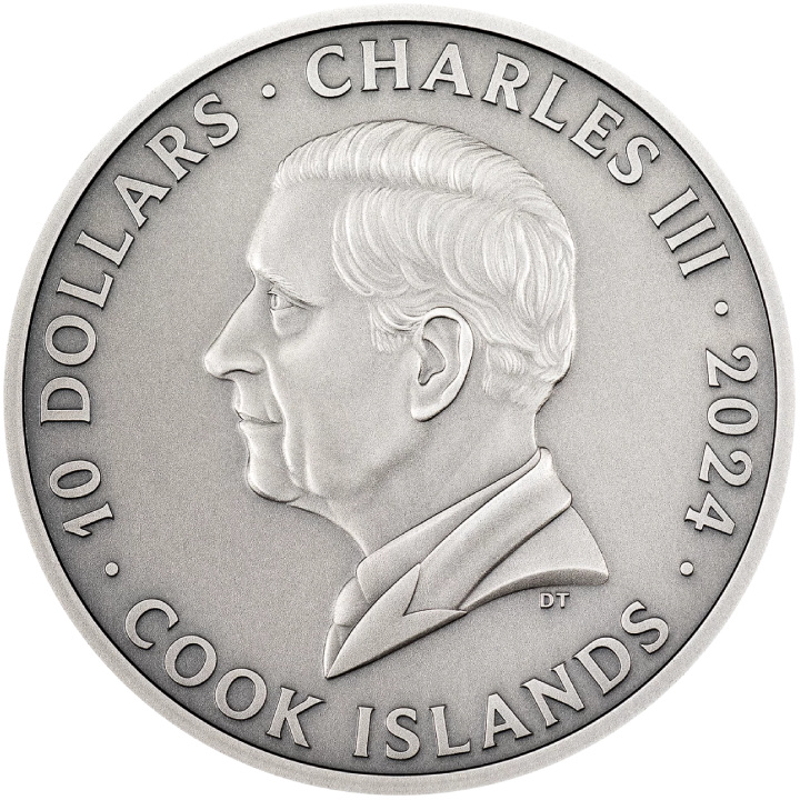 Cook Islands: Iron Maiden - The Book of Souls kolorowany 2 uncje Srebra 2024 Antique Finish