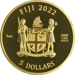 Fiji: Dogs 1 oz Gold 2022 Prooflike