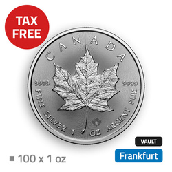 Maple Leaf 100 oz Silver - located at duty free magazine in Frankfurt (Loomis)