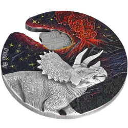 Niue: Impact Moments - Meteorito de color 2 oz Plata 2021 Alto Relieve Acabado Antiguo
