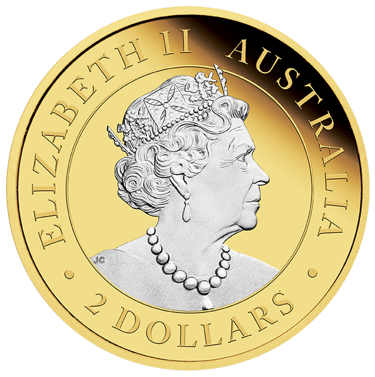 Australijski Kangur pozłacany 2 uncje Srebra 2022