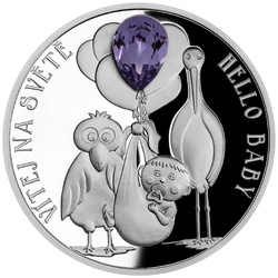 Niue: Crystal Coin - Hello Baby $2 Silber 2023 Proof