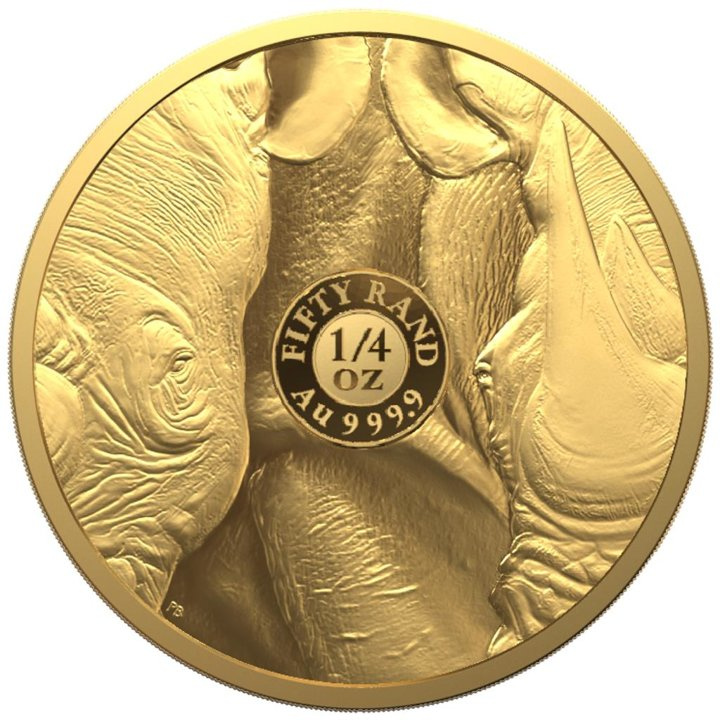 Big Five II: Rhino 1/4 uncji Złota 2022 Proof