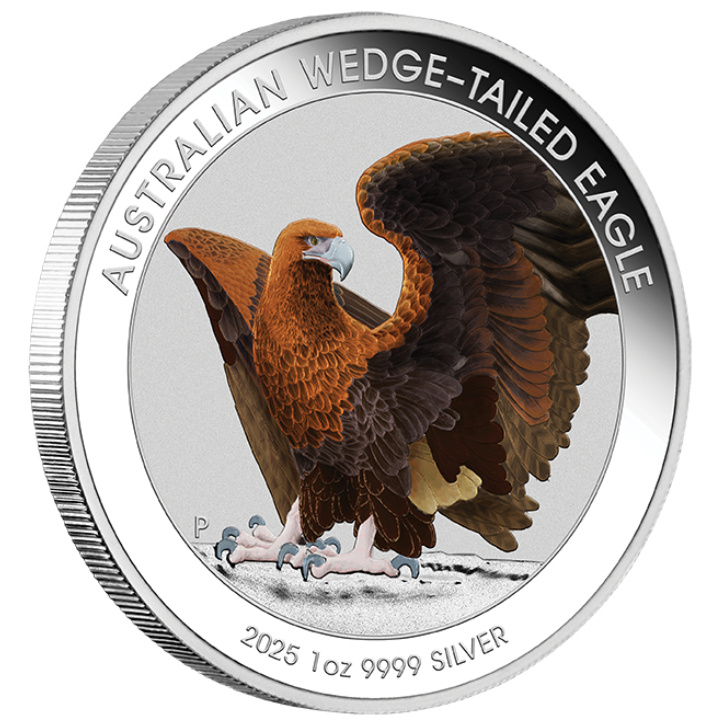 Aigle australien coloré 1 once d'argent 2025 (pièce dans une carte)
