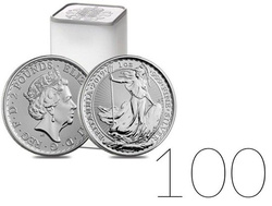 Britannia 1 oncia d'argento 2019 PACCHETTO DA 100 PEZZI