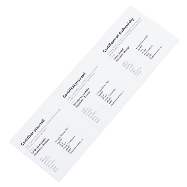 Mandala Change colorato Argento 2022 Proof