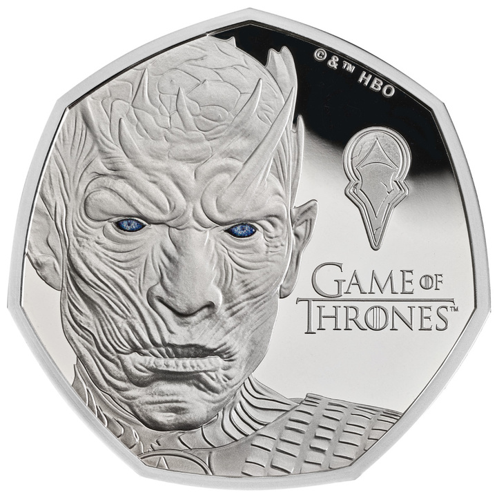 Moneda de Plata Game of Thrones - Ice 50p coloreada Plata 2026 Proof