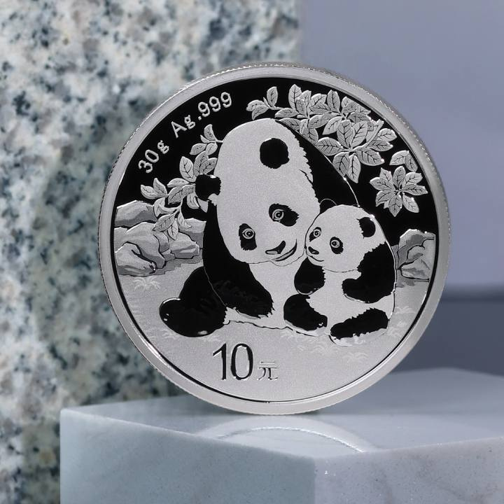 Panda cinese 30 grammi d'argento 2024