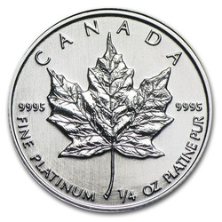 Feuille d'érable canadienne 1/4 once de platine 1988