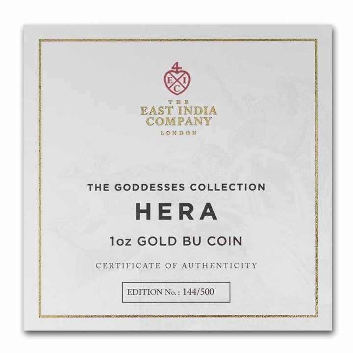 St Helena: Goddess - Hera and the Peacock 1 oz Gold 2022
