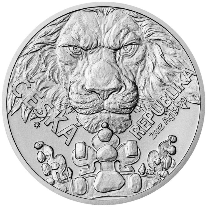 Niue : Lion tchèque 2 onces d'argent 2023