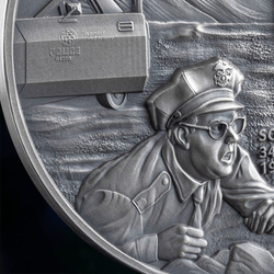 Silbermünze Socorro UFO Incident koloriert 2 Unzen Silber 2025 High Relief Antique