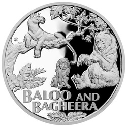 Niue : Le Livre de la jungle - Ours Baloo et Panthère noire Bagheera 1 Argent 2022 Proof