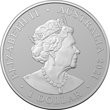 Australiens gefährlichste: The Great White Shark 1 oz Silber 2021