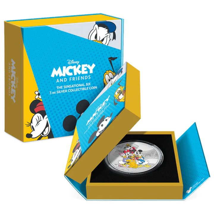 Niue: Disney Mickey & Friends - The Sensational Six coloreado 3 oz Plata 2023 Proof