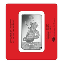 Lingote de Plata de 100 gramos Lunar Series Año de la Rata