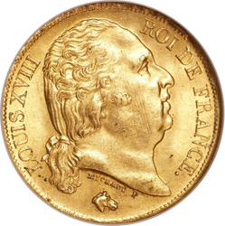 Francja, 20 Franków Ludwik XVIII 1814-1824