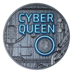 Islas Cook: Cyber Queen - The Beginning coloreada 3 oz Plata 2023 Negra Proof Ultra Alto Relieve