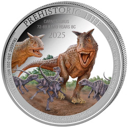 Congo: Prehistoric Life II – Carnotaurus Colorido 1 oz Plata 2025