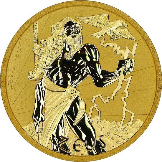 Tuvalu: Gods of Olympus - Zeus 1 oz Gold 2021