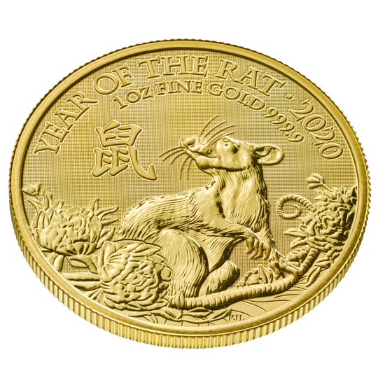 Año de la Rata 1 oz Oro Reino Unido 2020