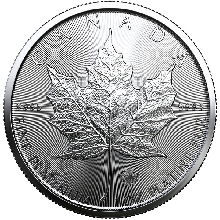 Feuille d'érable canadienne 1 once de platine 2023