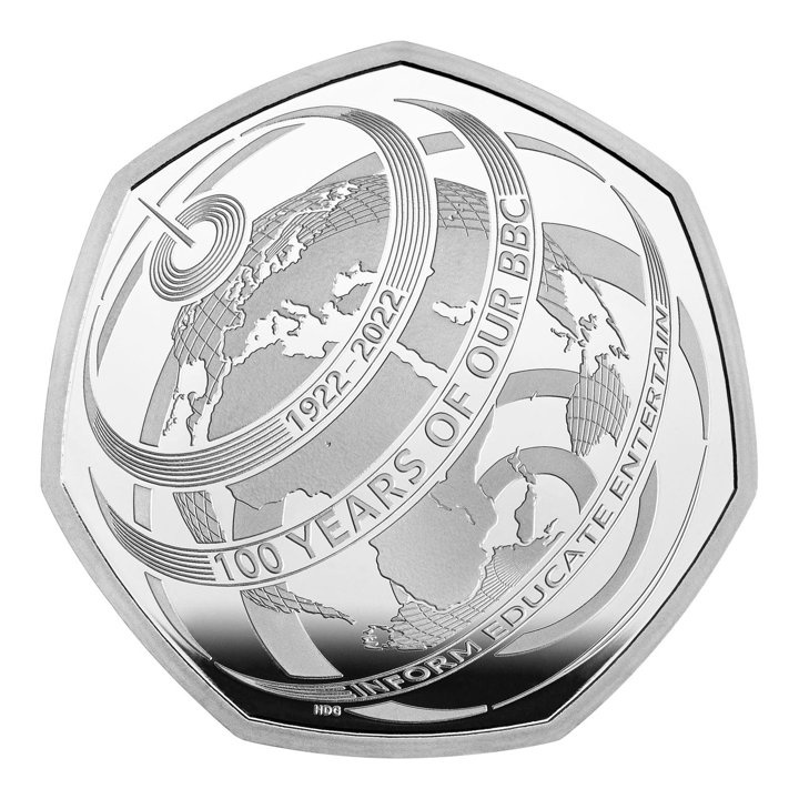 100° anniversario della BBC Argento 2022 Proof Piedfort Coin