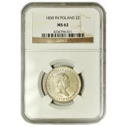 Lengyel Királyság/Oroszország I. Miklós, 2 aranyérme 1830 FH NGC MS62