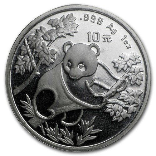 Chińska Panda 1 uncja Srebra 1992