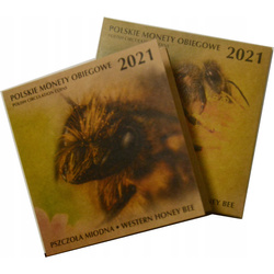 Lengyel forgalmi érmék „Méh” – érmekészlet 1 gr – 5 zł 2021