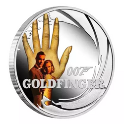 Tuvalu: Goldfinger barevná 1/2 unce stříbra 2021 Proof