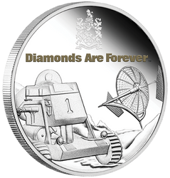 Tuvalu: Diamonds Are Forever colorato 50° anniversario del film 1 oncia d'argento 2021 Proof