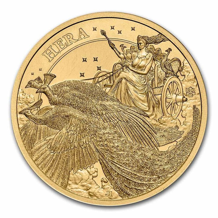 St Helena: Goddess - Hera and the Peacock 1/4 oncia d'oro 2022