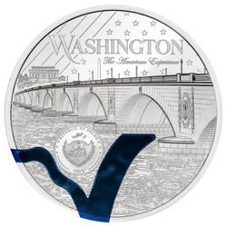 Palau: Tiffany Art Metropolis - Washington coloured 1000 grams Silver 2025 Proof Coin